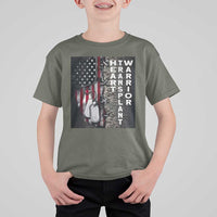 Heart Transplant Warrior T Shirt For Kid Surgery Survivor American Flag