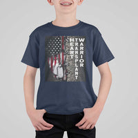 Heart Transplant Warrior T Shirt For Kid Surgery Survivor American Flag