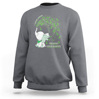 I Wear Green For Kidney Disease Awareness Elephant Survivors Sweatshirt - Wonder Print Shop