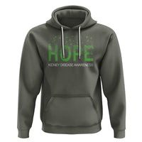 Kidney Disease Awareness Month Hoodie Hope Green Ribbon Support - Wonder Print Shop