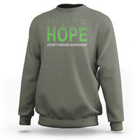 Kidney Disease Awareness Month Sweatshirt Hope Green Ribbon Support - Wonder Print Shop