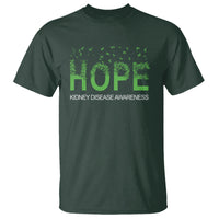 Kidney Disease Awareness Month T Shirt Hope Green Ribbon Support - Wonder Print Shop