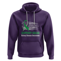 Kidney Disease Awareness Month Hoodie Support Squad USA Flag Strong Warrior - Wonder Print Shop