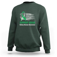 Kidney Disease Awareness Month Sweatshirt Support Squad USA Flag Strong Warrior - Wonder Print Shop
