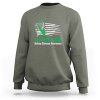 Kidney Disease Awareness Month Sweatshirt Support Squad USA Flag Strong Warrior - Wonder Print Shop