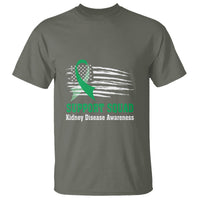 Kidney Disease Awareness Month T Shirt Support Squad USA Flag Strong Warrior - Wonder Print Shop