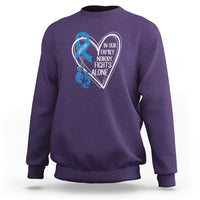 Colorectal Cancer Awareness Sweatshirt In Our Family Nobody Fights Alone Colon Colonscopy - Wonder Print Shop
