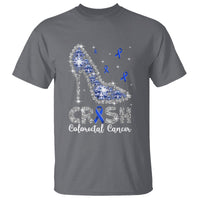Colorectal Cancer Awareness T Shirt Crush Colon Colonscopy Blue Ribbon High Heels - Wonder Print Shop