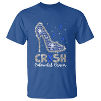 Colorectal Cancer Awareness T Shirt Crush Colon Colonscopy Blue Ribbon High Heels - Wonder Print Shop