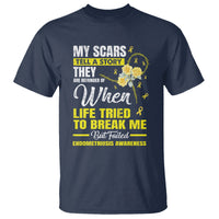 Endometriosis Awareness T Shirt My Scars Tell A Story When Life Tried To Break Me But Failed - Wonder Print Shop