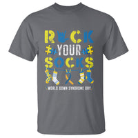 Down Syndrome Day Funny Rock Your Sock T Shirt - Wonder Print Shop