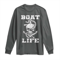 Boat Life Long Sleeve Shirt Funny Skull Anchor