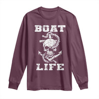 Boat Life Long Sleeve Shirt Funny Skull Anchor