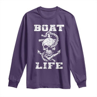 Boat Life Long Sleeve Shirt Funny Skull Anchor
