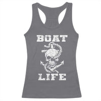 Boat Life Racerback Tank Top Funny Skull Anchor