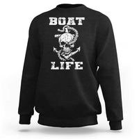 Boat Life Sweatshirt Funny Skull Anchor