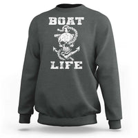 Boat Life Sweatshirt Funny Skull Anchor