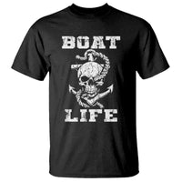 Boat Life T Shirt Funny Skull Anchor