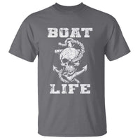 Boat Life T Shirt Funny Skull Anchor