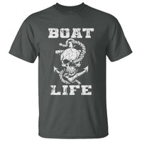 Boat Life T Shirt Funny Skull Anchor
