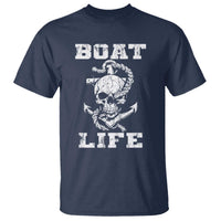 Boat Life T Shirt Funny Skull Anchor