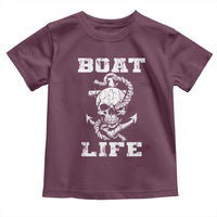 Boat Life Toddler T Shirt Funny Skull Anchor