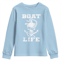 Boat Life Youth Sweatshirt Funny Skull Anchor