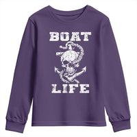 Boat Life Youth Sweatshirt Funny Skull Anchor
