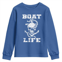 Boat Life Youth Sweatshirt Funny Skull Anchor
