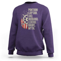 Pontoon Boat Captain Sweatshirt Dad Husband Legend Brave Myth