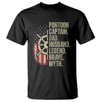Pontoon Boat Captain T Shirt Dad Husband Legend Brave Myth
