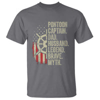 Pontoon Boat Captain T Shirt Dad Husband Legend Brave Myth