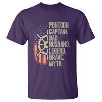 Pontoon Boat Captain T Shirt Dad Husband Legend Brave Myth