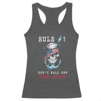 Funny Pirate Rule Racerback Tank Top Don't Fall Off The Boat
