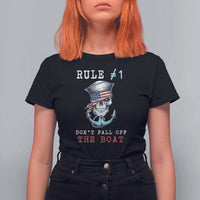 Funny Pirate Rule T Shirt For Women Don't Fall Off The Boat