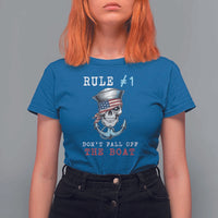 Funny Pirate Rule T Shirt For Women Don't Fall Off The Boat