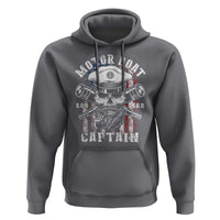 Motor Boat Captain Hoodie Patriotic American Flag