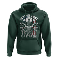 Motor Boat Captain Hoodie Patriotic American Flag