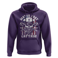 Motor Boat Captain Hoodie Patriotic American Flag