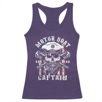 Motor Boat Captain Racerback Tank Top Patriotic American Flag