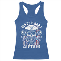 Motor Boat Captain Racerback Tank Top Patriotic American Flag