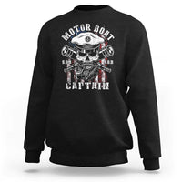 Motor Boat Captain Sweatshirt Patriotic American Flag