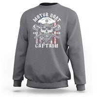 Motor Boat Captain Sweatshirt Patriotic American Flag