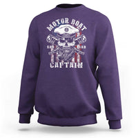 Motor Boat Captain Sweatshirt Patriotic American Flag