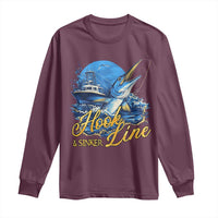 Fishing Boat Long Sleeve Shirt Hook Line and Sinker