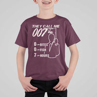 Funny Fishing T Shirt For Kid They Call Me 007 Fisherman