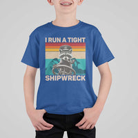 Funny Raccoon Captain T Shirt For Kid I Run A Tight Shipwreck