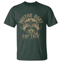 Funny Raccoon Motor Boat Captain T Shirt