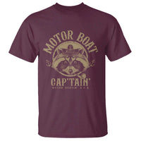 Funny Raccoon Motor Boat Captain T Shirt