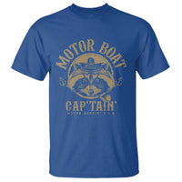 Funny Raccoon Motor Boat Captain T Shirt